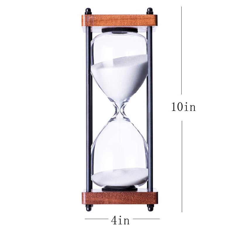 SAMLONG Large Hourglass Timer 30 Minute, Decorative Wooden Sandglass, White - Image 3